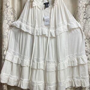 Rue21 Cream/Off White Ruffled Sun Dress Size Medium NWT